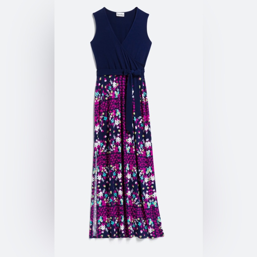 Leota Faux Wrap Knit Maxi Dress - S